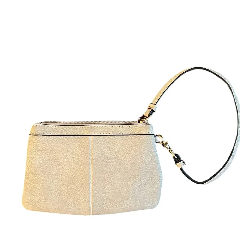 Wilsons Leather Taupe Zip Up Wristlet